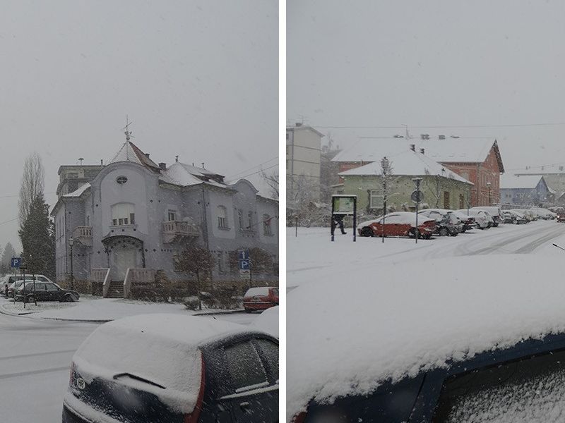 usporedba snježnog pokrivača na istom mjestu, oko 12h i 2h